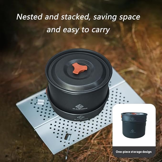 Camping Cookware Mess Kit for Backpacking Gear – Camping Cooking Set - Camping Pots and Pans Set - Camp Kitchen Equipment Accessories Pot