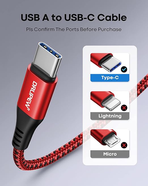 USB Type C Cable 3A Fast Charging(3ft 4Pack), USB to USB C Cable Nylon Braided Type C Charger Cord for iPhone 15 Pro Max, Samsung Galaxy S10 FE S9 S20 S21 S22 S23+ S24 Ultra, A20 A50 A70, LG, Moto