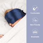 Mulberry Silk Sleep Mask for Side and Back Sleepers, Blackout Eye Mask for Sleeping for Women Men with Adjustable Wide Band, Comfortable Soft Pressureless Eye Cover for Sleeping in Large Size