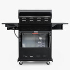 Kenmore 4-Burner BBQ Gas Grill with Searing Side Burner, Propane Grill, 52,000 BTUs, Warming Rack, Electronic Ignition & Cast Iron Cooking Grates, Black/Copper + Bonus Cover