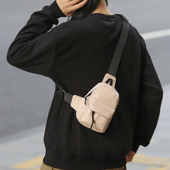 Peicees Small Crossbody Bag Purse For Men Womens Mini Sling Bag Chest Backpack Phone Holder Water-Resistant