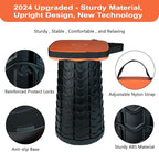 Upgraded Collapsible Stool Heavy Duty 550lbs Load Capacity Portable Folding Chair for Adults Camping Stool Sturdy Foldable Stool (Orange)