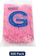 XINGO Nylon Cable Zip Ties Self Locking Plastic Wire Ties with 40 Lbs Tensile Strength for Indoor and Outdoor 12 Inch 500 Pack Pink