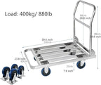 Heavy-Duty Foldable Dolly Trolley - Stainless Steel Flatbed Cart for Easy Transport of Luggage, Supplies, and Equipment 60 * 100