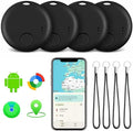 Air Tracker Tags-4 Pack, Bluetooth Tracker with Sound, Compatible with Google’s Find Hub (Android) and Apple Find My (iOS), for Keys, Wallets, Luggage, Pets, No Subscription (Black)