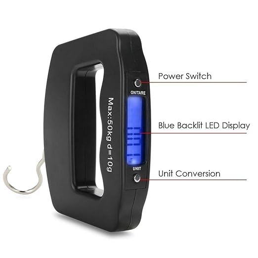 Portable Portable Travel Luggage Electronic Scale, Digital LCD Hanging Suitcase Weighing Scale 110 pounds/50 kilograms, Fishing, Luggage, Gifts (Luggage Strap)