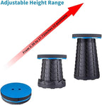 Boreeman Upgraded Folding Stool Lightweight Yet More Sturdy with Load Capacity 400lbs Portable Collapsible Stool for Camping Fishing Hiking BBQ (Blue)