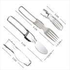 Camping Utensils Folding Cutlery set, Fork and Knife With Storage Box, Stainless Steel Tableware Accessories, Portable Outdoor Kitchen Set for Travel, Picnic, Hiking, Backpacks