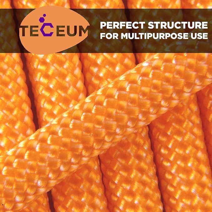 TECEUM 5/32" Paracord Rope 1000 – 1000ft / 200ft / 100ft / 50ft – Tactical Parachute Cord 4mm – 45+ Colors – Nylon String for Survival & Camping Gear – Stripe Cord for Survival – Utility Rope