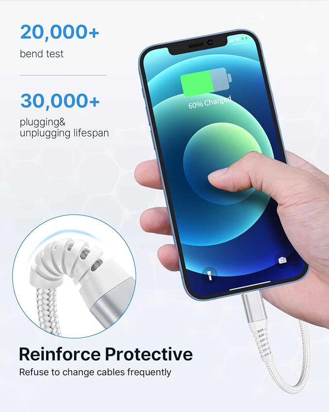 Aioneus Long iPhone Charger Cords 10ft 2Pack MFi Certified USB A to Lightning Cable Fast Charging Nylon Braided Long iPhone Cable for iPhone 14 13 12 11 XR XS X 8 7Plus 6