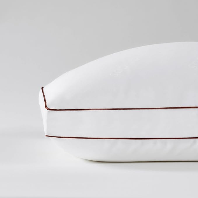 Saatva Latex Pillow - High Loft (6" - 7”) - Hypoallergenic Pillow with Shredded Latex Core - Breathable - Machine Washable Organic Cotton Cover - Queen (28"x18") 1 Pack