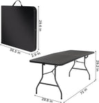 COSCO Molded Folding Banquet Table w/Handle, 6ft, Black