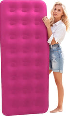 Foldable Inflatable air Mattress, Suitable for Indoor and Outdoor air Mattress, Thickened Waterproof, can be Used for Camping Tents (excluding Inflation Tools (Pink, Single)