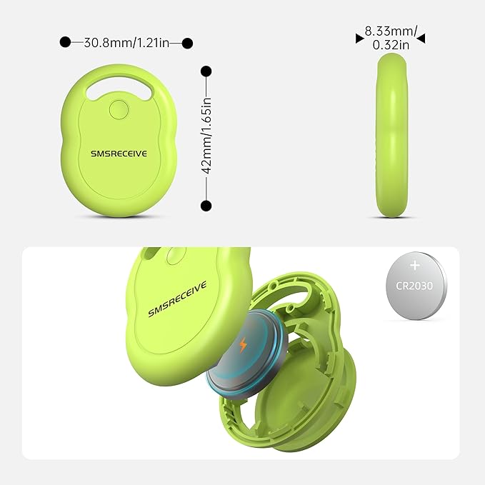 Air Tracker Tag-1 Pack [Apple MFI Certified], Smart Bluetooth Tracker Works with Apple Find My APP (iOS Only, Not for Android), Key Finder and Item Locator Smart Tag for Keys, Luggage, Backpack(Green)