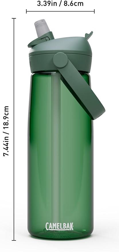 CamelBak Thrive Flip Straw Tritan Renew Water Bottle Forest Green, 25oz