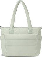Tote Bag for Women Puffer Work Tote Handbag Large Quilted Nurse Bag with Zipper for Travel