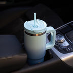 BJPKPK Tumbler With Handle 30 oz Stainless Steel Insulated Tumbler With Lid And Straw For Water Or Ice Coffee,Sky