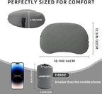 AIRSPIRIT Ultralight Camping Pillow Inflatable with Removable Washable Cover, Compact Travel Pillow for Neck Support, Hiking, Backpacking, Office, Airplane, Car & Beach - Adjustable Firmness(Grey)