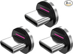 Statik 360 Pro Magnetic Connectors Tips for Fast Charging - Only Compatible with Statik360 Pro Magnet Phone Charger Cable - 3-Pack Includes Type USB C Magnetic Adapter - Compatible with USB C Devices