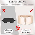 Mulberry Silk Sleep Mask – 100% Silk Sleep Masks for Women, Anti-Wrinkle, Light Blocking Eye Cover, Adjustable for Travel & Beauty (Champange)
