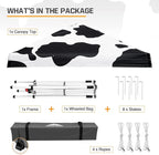 EAGLE PEAK 10x10 Slant Leg Pop-up Canopy Tent Easy One Person Setup Instant Outdoor Beach Canopy Folding Portable Sports Shelter 10x10 Base 8x8 Top (Cow Print)