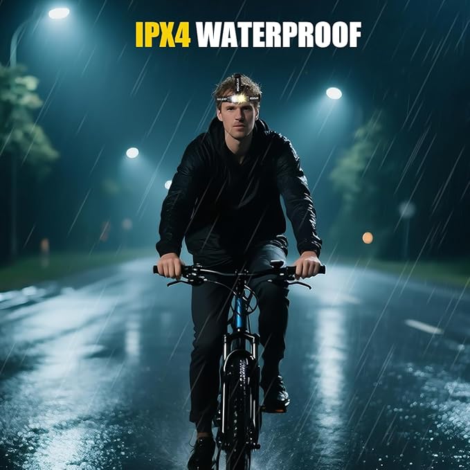 iToncs Rechargeable Headlamp Super Bright High Lumens, 6Pack LED Head Lamp with 5 Modes, 120° Adjustable Head Lights for Forehead, Waterproof Hard Hat Headlamp for Adults Camping Hunting Hiking