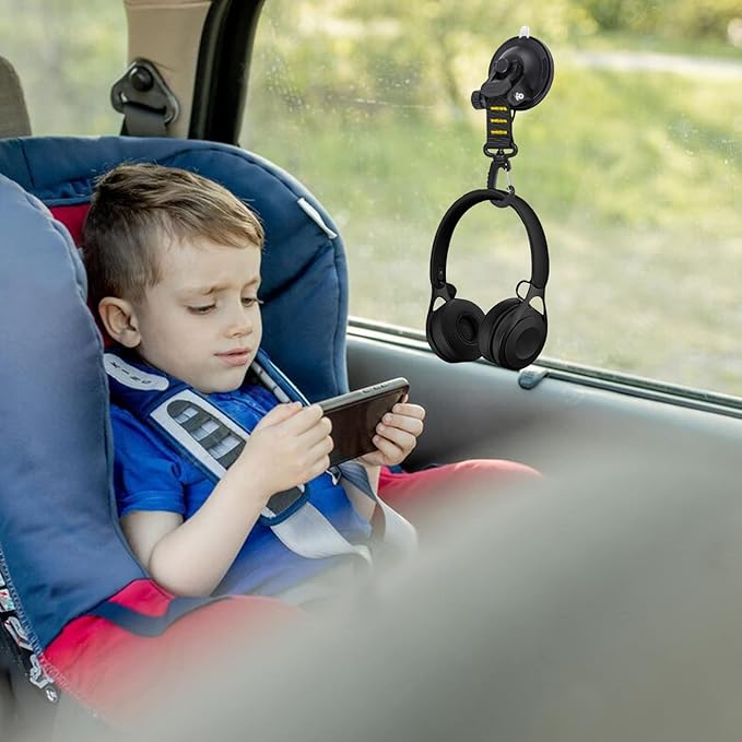 CONBOLA Suction Cups Hooks 4 Pieces Outdoor Car Camping Essentials Heavy Duty Upgraded Tie Down Suction Cup,Camper Accessories Strong Power for RV Boat Window Glass Camping Trap.(4 pcs,Yellow)