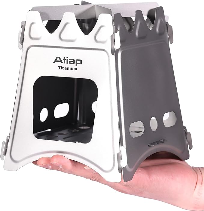 Ultralight Titanium Wood Burning Stove Outdoor Camping Multi-Fuels Alcohol Stove BBQ Stove WS009ST-Ti (Wood Burning Stove-M Size)