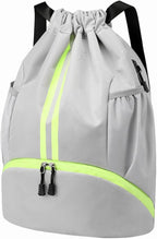 Hoedia Sports Drawstring Backpack - String Swim Gym Bag with Shoes Compartment and Wet Proof Pocket for Women&Men