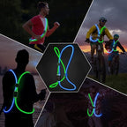 LED Reflective Vest Rechargeable Running Light for Runners High Visibility Safety Vest for Running,Cycling or Walking