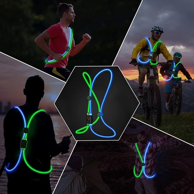 LED Reflective Vest Rechargeable Running Light for Runners High Visibility Safety Vest for Running,Cycling or Walking