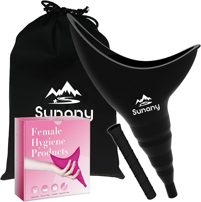 Female Urination Device, Reusable Female Urinal Silicone Women Pee Funnel Allows Women to Pee Standing Up, The Perfect Companion for Camping,Outdoor,Travel（Fuchsia）