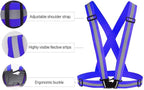 Reflective Vest Running Gear 3Pack, Adjustable Safety Vests High Visible Reflective Belt Straps