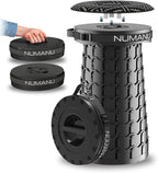 2025 Upgraded 19.7" XXL Collapsible Stool w/ Seat Pad, 1000lbs Max Weight, Heavy Duty Portable Retractable Stool, Taller & Wider Telescopic Seat Folding Chair or Travel Footrest for Camping & Outdoors