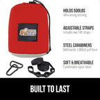 GORILLA GRIP Durable Portable Camping Hammock, Holds 400lbs with Heavy Duty Tree Straps, Comfortable Travel Swing, Camp Hammocks, Easy to Use and Install, Outdoor Essentials, Red, 10x6.5 FT