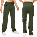 Womens Hiking Pants Quick Dry UPF 50 Lightweight Travel Golf Cargo Safari Pants Zipper Pockets