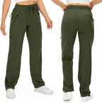 Womens Hiking Pants Quick Dry UPF 50 Lightweight Travel Golf Cargo Safari Pants Zipper Pockets
