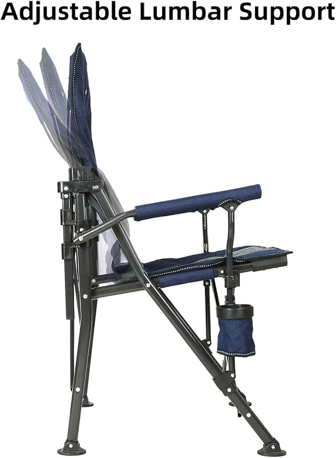 ROCK CLOUD Folding Camping Chair with Storage Pocket and Side Table Compact Portable Camp Chairs Outdoor for Camp Lawn Hiking Fishing Sports