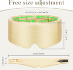 100% Mulberry Silk Sleep Mask Eye Mask for Women Man with Adjustable Band, for Side Sleeper Blackout Sleep Mask for Travel Rest and Office (Gold)