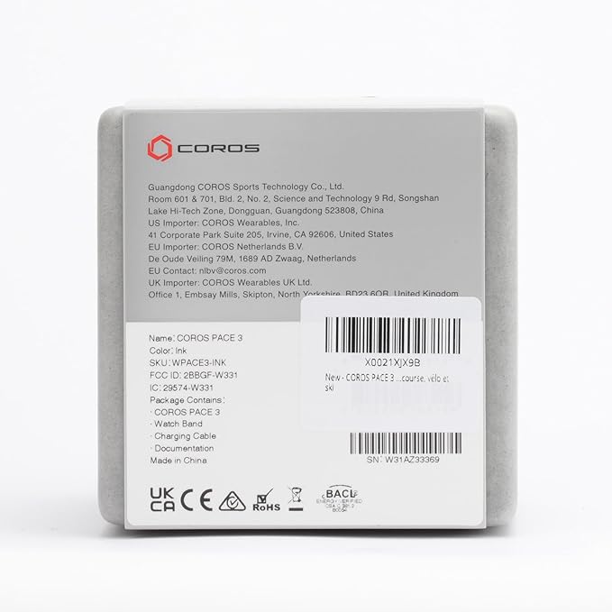 COROS PACE 3 GPS Sport Watch –Lightweight, Comfortable Running Watch, 17-Day Battery Life, Accurate GPS, Heart Rate Monitor, Navigation, Sleep Tracking, Training Plan, Run, Bike, and Ski- Black Nylon