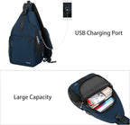 MOSISO Sling Backpack Bag, Crossbody Shoulder Bag Travel Hiking Daypack Chest Bag with Front Square Pocket&USB Charging Port