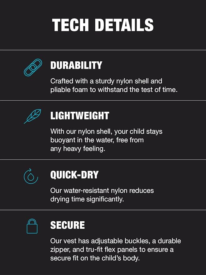 HyperLite Elite Infant/Toddler, Child & Youth Life Jackets – USCG Approved for Boating, Water Sports & Swimming