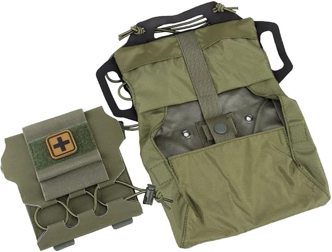 SABADO Rapid/Quick Deploy First Aid Kit Pack Tactical IFAK Pouch Two-Piece System Med Roll Carrier Hypalon Handle Outdoor Sport Hunting Bag