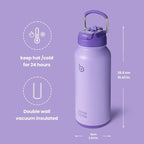 BOTTLE BOTTLE 32oz Insulated Water Bottle Stainless Steel Sport Water Bottle with Straw Dual-use Lid Design for Gym with Pill Box