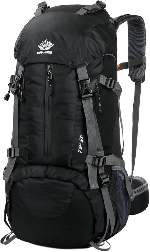 WoneNice 50L(45+5) Waterproof Hiking Backpack - Outdoor Sport Daypack with Rain Cover