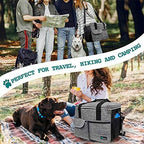 PetAmi Dog Travel Bag, Travel Pet Bag Organizer, Dog Food Travel Bag with Container Collapsible Bowls, Pet Travel Supplies Gift Accessories for Weekend Camping, Puppy Cat Diaper Bag, Gray Medium