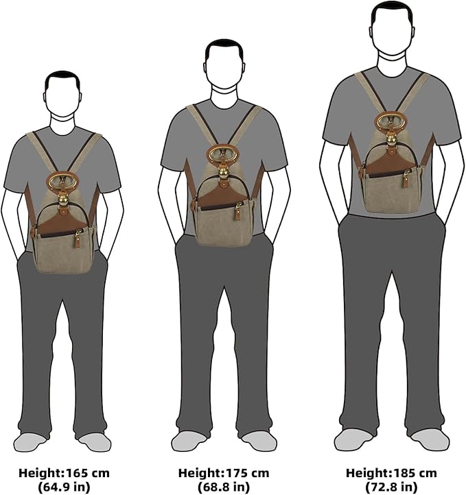 KouLi Buir Canvas Sling bag,Small Crossbody Backpack,Convertible Chest Bag Casual Daypack For Outdoor Cycling Hiking Travel (B3611-Olive Green-N)