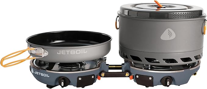 Jetboil Genesis Basecamp Backpacking and Camping Stove Cooking System with Camping Cookware