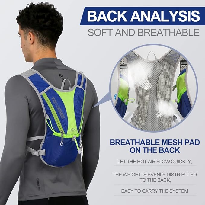 Hydration Pack Backpack，IX INOXTO Running Hydration Vest with 1.5L ( 50 oz) Water Bladder for Men Women，Lightweight Water Backpack for Hiking Cycling Climbing Camping