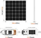 DOKIO 150W 18V Monocrystalline Solar Panel for 12V Systems, MC4 Connector, Aluminum Frame, Pre-Drilled Mounts for RV, Boat, Roof, Off-Grid Power